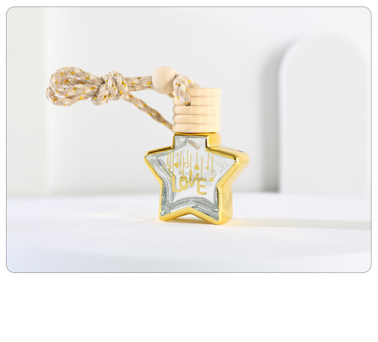 Accessori per profumi 10 ml bottiglia di profumo dorata montata su auto ciondolo in vetro bottiglia di profumo imballaggio cosmetici bottiglia di profumo bottiglia di imballaggio di profumo_voghion.com
