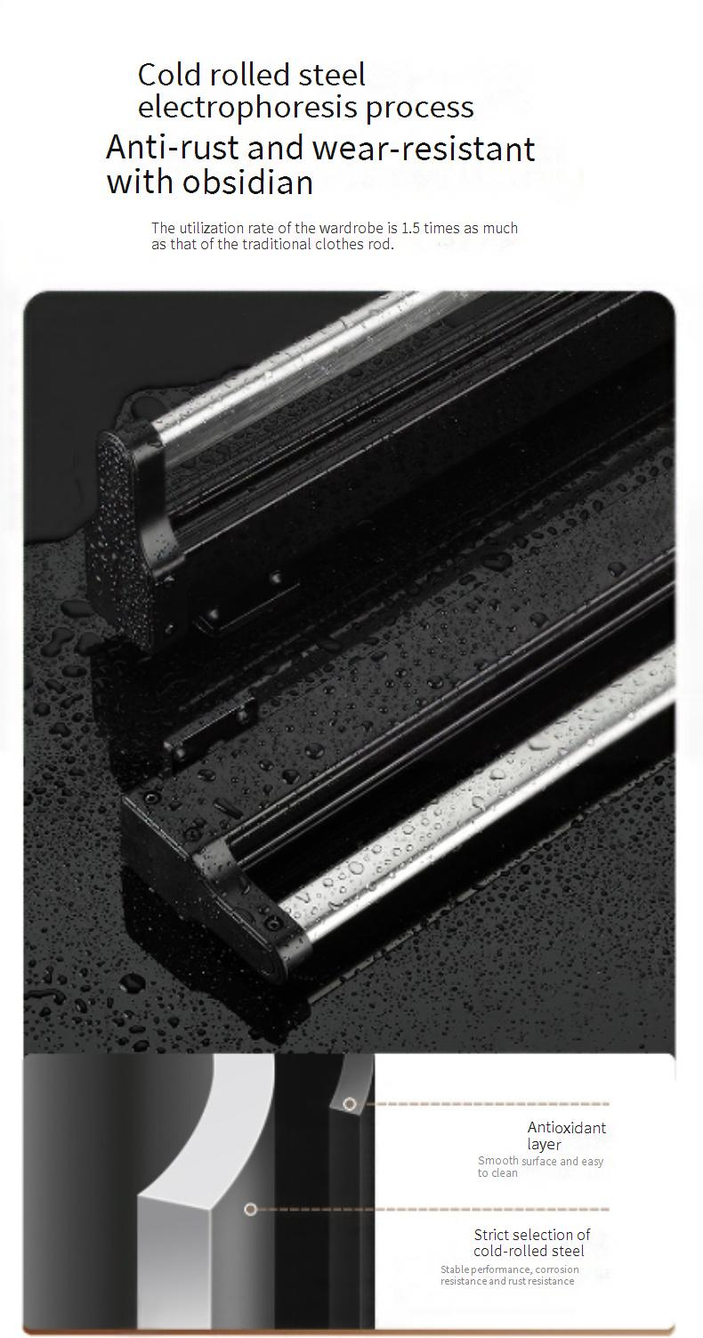 Thickened Pull Out Trouser Rack Slide Rail Hanging Track Push Rod Hanging Trousers Storage Trousers Pull Out Telescopic Trouser Rack_voghion.com