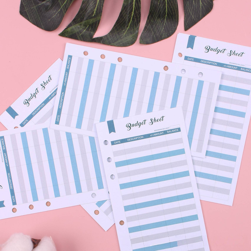 A6 6-Hole Budget Envelopes With Cards - Premium Cash Envelopes For Gifting & Organization (12 Sheets, Blue, 172x95mm)_voghion.com