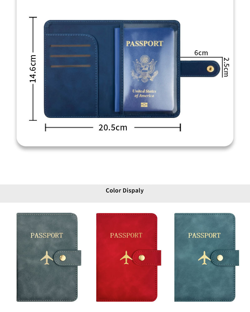 Portapassaporto con più slot per carte, protezione per passaporto, portapassaporto in pelle, bordo in pelle PU, funzione di archiviazione documenti, piccola borsa, borsa per passaporto_voghion.com