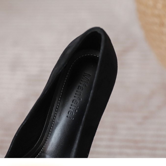 Damenschuhe Langfristiges Stehen ohne Ermüdungsarbeitsschuhe, Schöne Schwarze Professionelle Arbeits-Interview-Arbeitskleidung Stiletto-Lederschuhe_voghion.com
