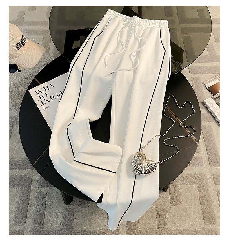 Dames sportpak mode casual leeftijdsverminderende stijlvolle rits sweatshirt wijde pijpen broek tweedelig set_voghion.com