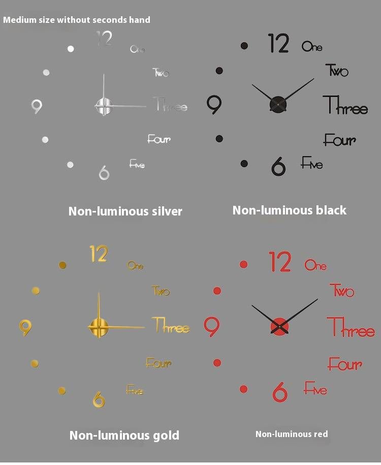 Moderne, geräuschlose Wanduhr – DIY-Acryluhr zum Abziehen und Aufkleben für Wohnzimmer, Schlafzimmer und Büro (3D-Design, geräuschloses Sweep-Uhrwerk, batteriebetrieben)_voghion.com