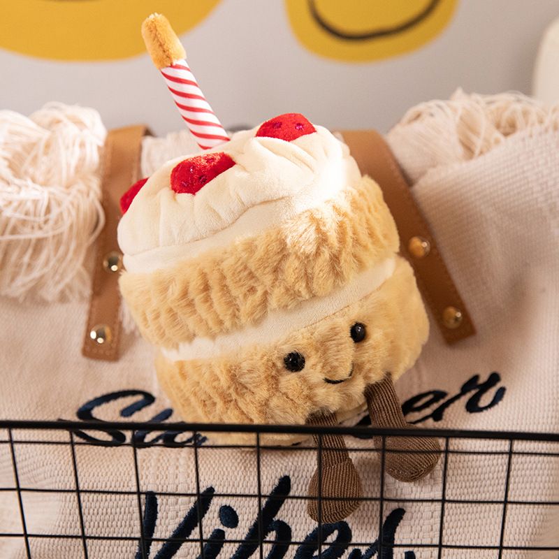 Stuffed Plush Animals Doll fun rainbow birthday cake plush toy_voghion.com