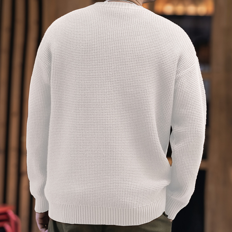 Blue Deer American Basic Strick Herbst/Winter Beige Loose Bottom Shirt mit Rundhalspullover für Herren_voghion.com