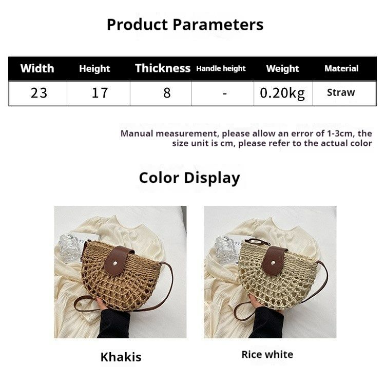 Borsa a secchiello rotonda francese, piccola erba fresca, semicircolare, intrecciata, con tracolla singola, da donna_voghion.com