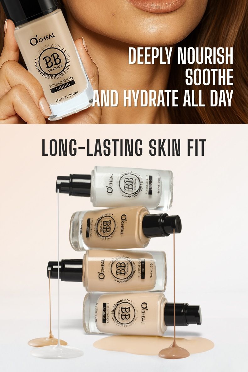 OCHEAL Warm Skin Tone Foundation 30ml Brightening Portable Light And Breathable Concealer Liquid Not Easy To Fade Foundation_voghion.com