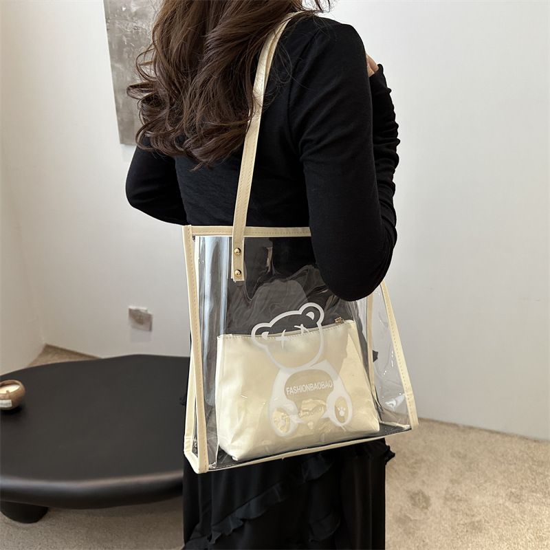 Borsa a tracolla semplice da spiaggia in gelatina casual estiva 2025, trasparente, alla moda, per le donne_voghion.com