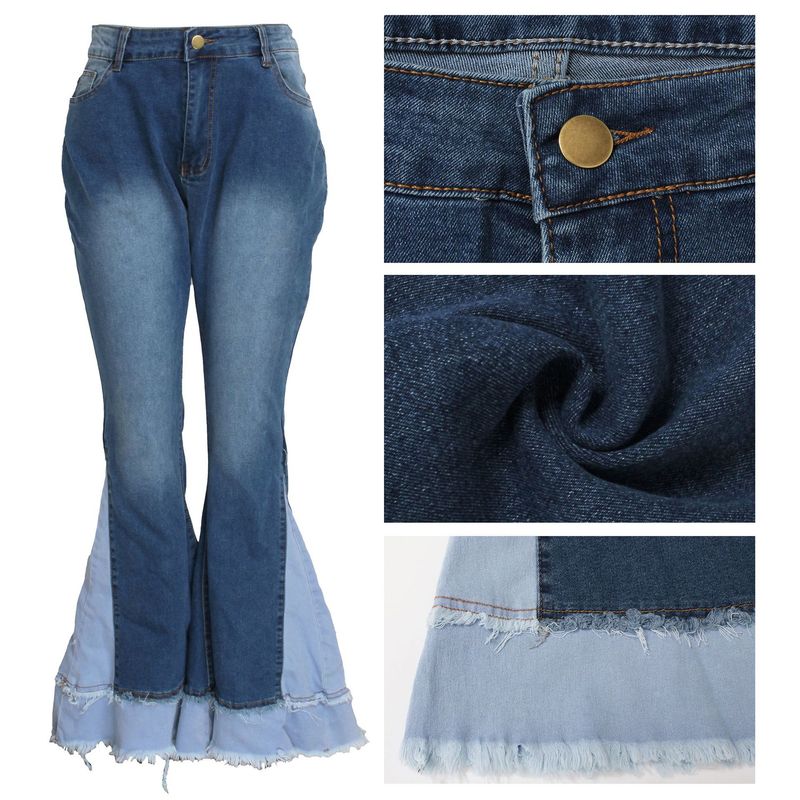 Pantalon évasé extensible à jambes larges pour femmes, vêtements à la mode, couleur assortie, coupe slim_voghion.com