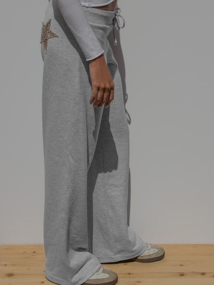Ensemble de détente imprimé léopard – Pantalon de survêtement à bordure étoilée et haut bandeau (tailles S à L, tenue coordonnée 3 pièces)_voghion.com