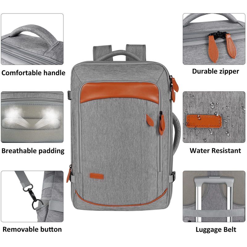 Durable Water-Resistant Unisex Laptop Backpack With Spacious Compartment For Travel & Work, 16-Inch Laptop Compatible Multi-piece Storage Bag_voghion.com