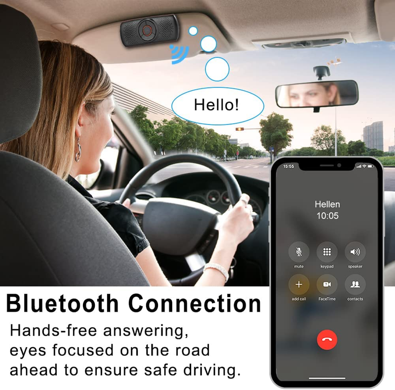 Automobilski BT zvučnik, prijenosni BT handsfree telefoniranje u automobilu, bežični audio uređaj za automobil s kopčom za vizira, podrška za Siri_voghion.com