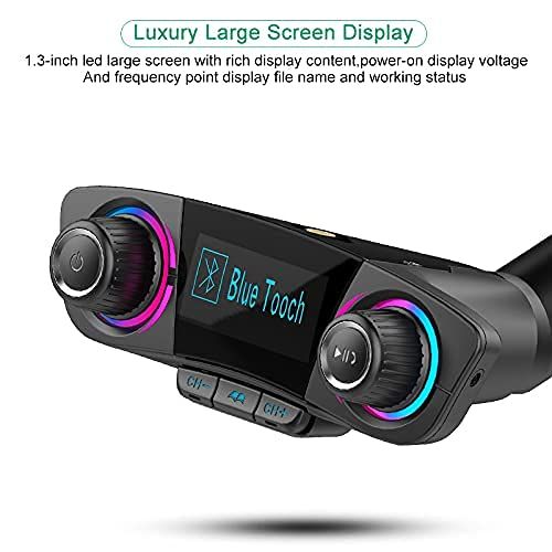 Kit Bluetooth para carro, transmissor FM, carregador rápido USB duplo, kit para carro com receptor viva-voz Bluetooth, cartão TF sem fio, tocador de MP3, acessórios para carro_voghion.com