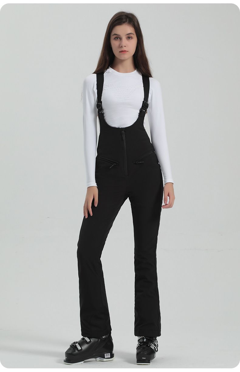 Women's Ski With Straps, One-Piece Waterproof Suit, Winter Outdoor Warm Snow Pants_voghion.com