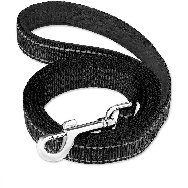 Guinzaglio per animali domestici in nylon riflettente, tessuto in seta, cintura con corda per addestramento, collare a catena, anello per collo per cani_voghion.com