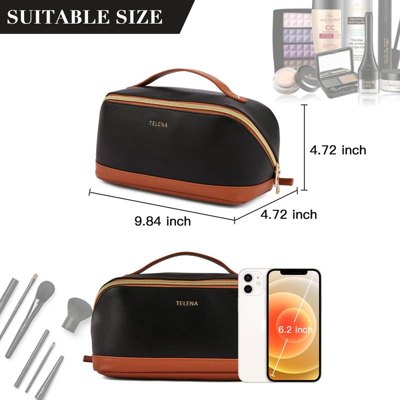 Women's Bags Dedicated Cosmetic Bag Large Capacity Travel Cosmetic Bag Portable Leather Waterproof Cosmetic Storage Bag Toiletry Bag_voghion.com