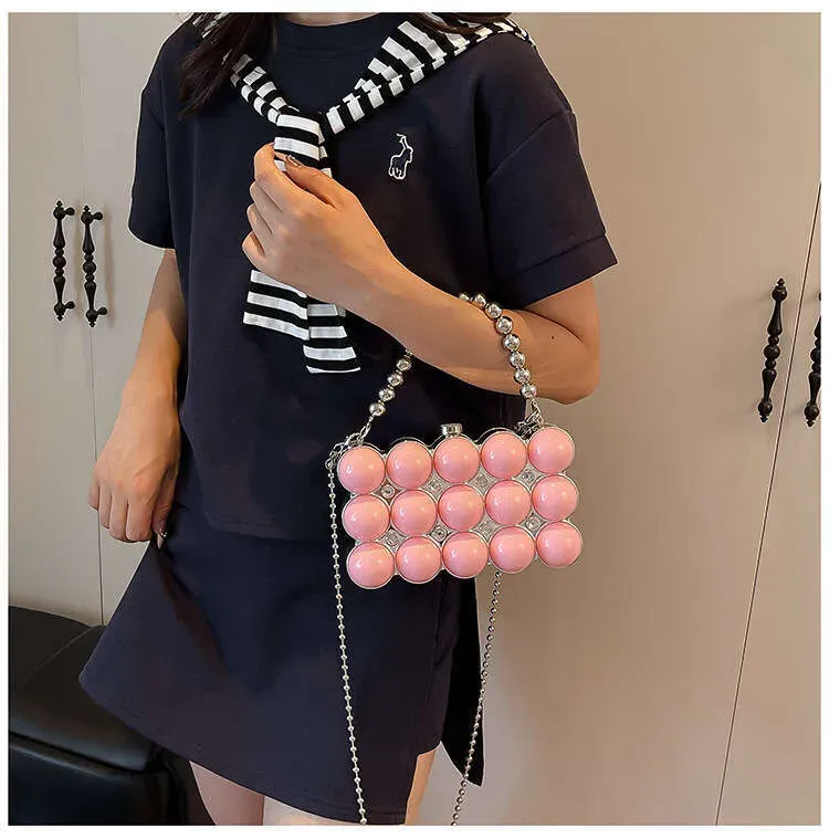 Borsa a tracolla da sera, elegante e alla moda, semplice, con catena, per donna_voghion.com