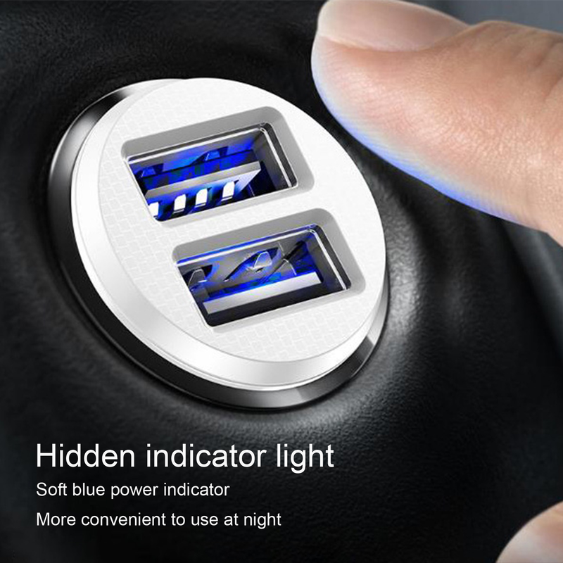 Kunjiuyou Car Charger Mini Quick Charge 3.1A Dual USB Auto Charger Adapter For Mobile Phone-Black_voghion.com