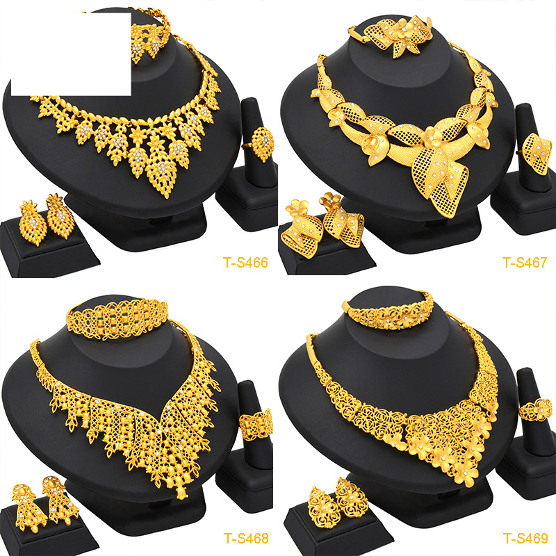 Braut Hochzeit Halskette Ohrringe Ring Armband Set_voghion.com