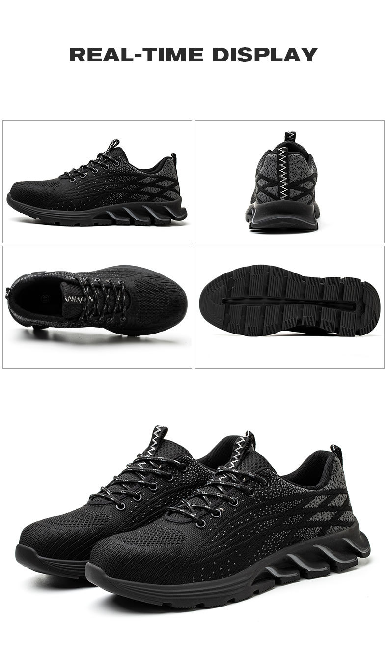 Men’s Shoes Summer Labor Protection Shoes For Men Flying Mesh Surface Breathable Steel Baotou Anti-smashing And Anti-stabbing Protective Shoes_voghion.com