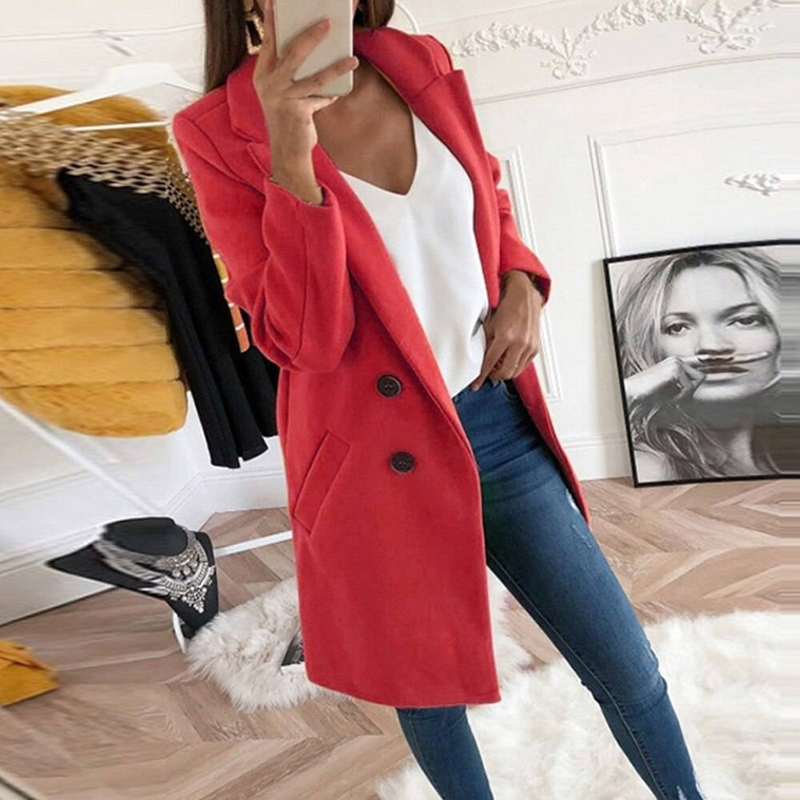 Women's Clothing Fashion Suit Collar Slim Fit Women's Windbreaker_voghion.com