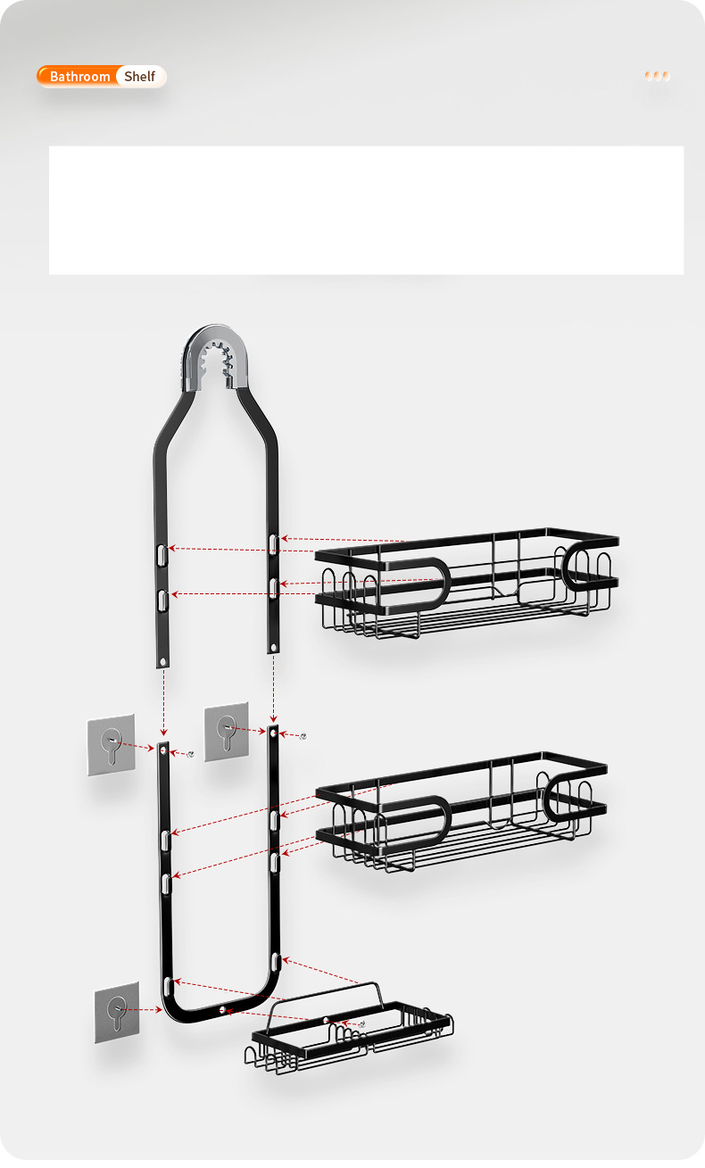 Supporto per soffione doccia, portaoggetti per bagno, portaoggetti per bagno, portaoggetti da parete per bagno_voghion.com