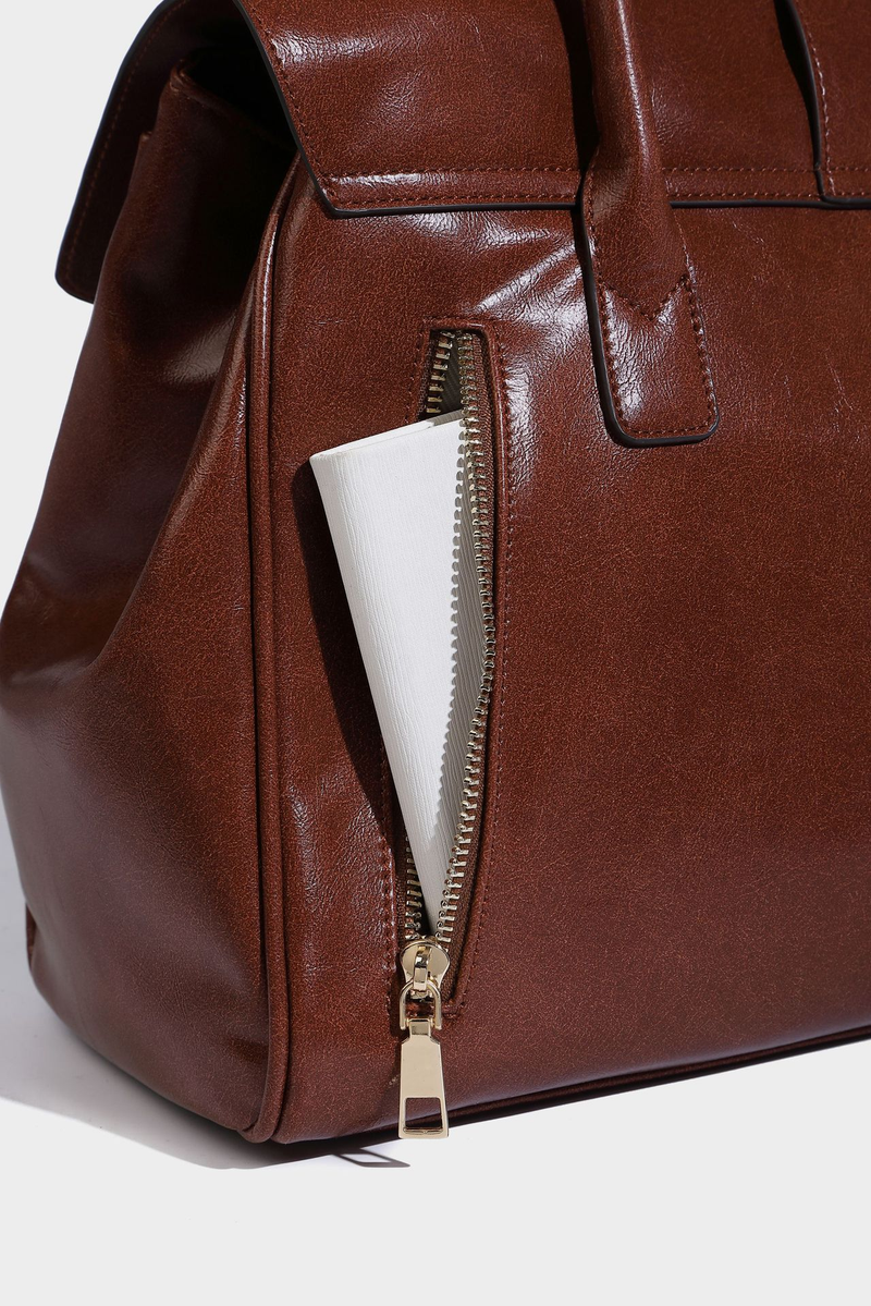 Ladies' 2024 New Trendy Luxury Large Capacity Commuter Tote Bag Casual Retro Handheld Official Document Bag_voghion.com
