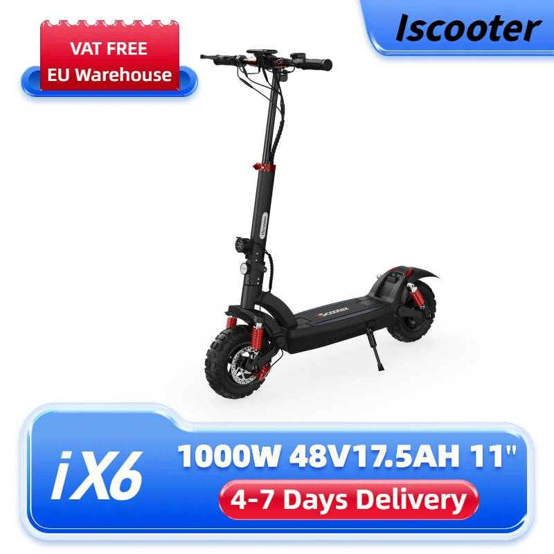 iScooter iX6 Elektroscooter 11 Zoll Offroad-Pneu 1000W 48V17.5Ah NFC Entsperrung_voghion.com
