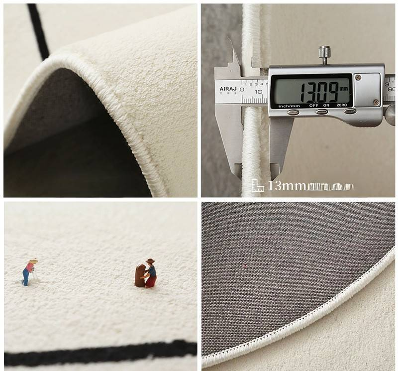 Cream Style Round Carpet Light Luxury High End Living Room Coffee Table Bedroom Bedside Cloakroom Dressing Table Chair Floor Mat_voghion.com