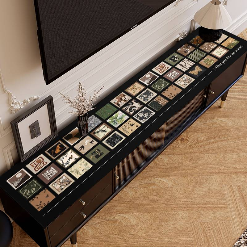 TV Cabinet Table Mat Antique Shoe Cabinet Entrance Mat Waterproof Leather Can Be Cut High End Dining Side Cabinet Protective Pad_voghion.com