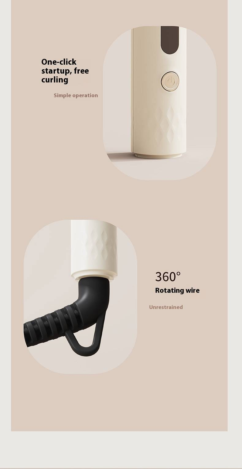 Ceramic Hair Curler With 15-Temp Settings & 25W Fast Heating - 28mm Curling Iron For Wet/Dry Hair_voghion.com