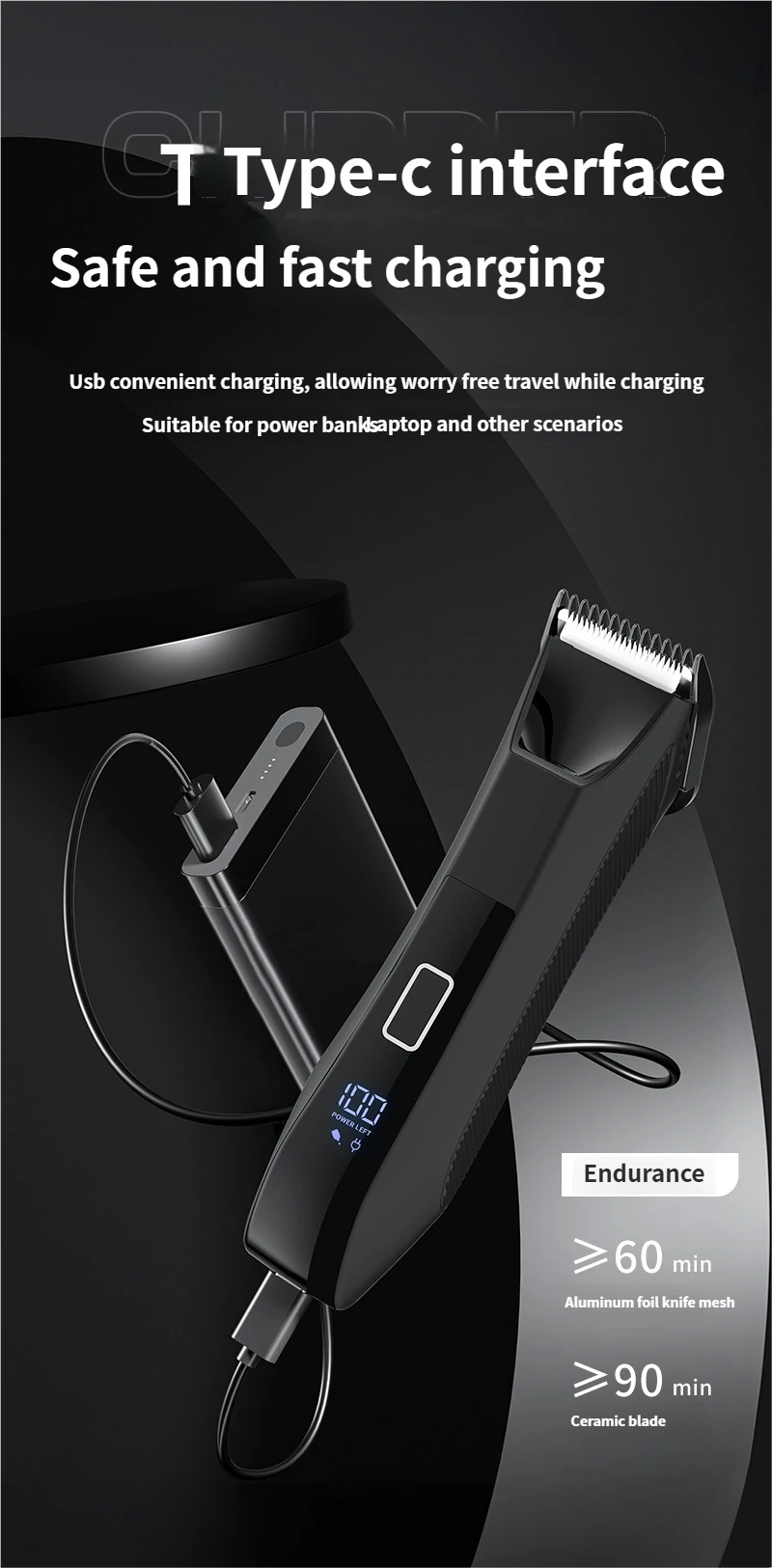 2-in-1 elektrische lichaamshaartrimmer, waterdichte knipbeurt voor het hele lichaam, scheermes, mannelijke en vrouwelijke intieme haarverzorging, schaamhaar- en beenhaartrimmer_voghion.com