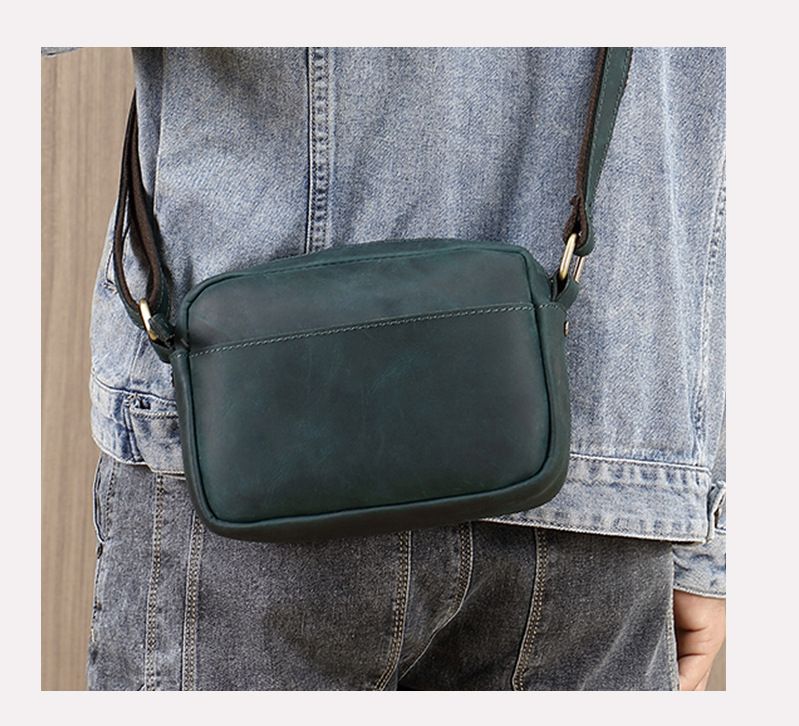 Rindsleder Kleine Umhängetasche Echtes Leder High-End Herren Trend Tasche 2025 Frühling und Sommer Neue Mode Hundert Und Eins_voghion.com
