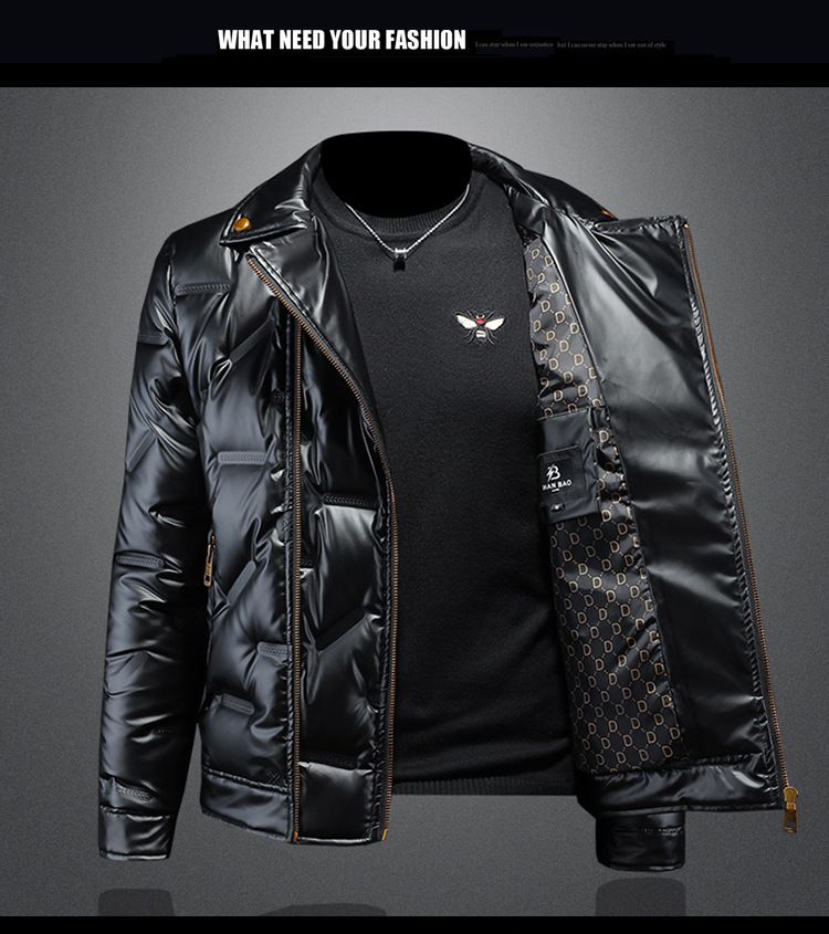 Herren-Premiumjacke aus 90 % weißer Entendaunen – Slim-Fit-Business-Casual-Mantel mit glänzender Nylon-Außenschicht, winddicht und warm für den Winter (Modell Y9876)_voghion.com