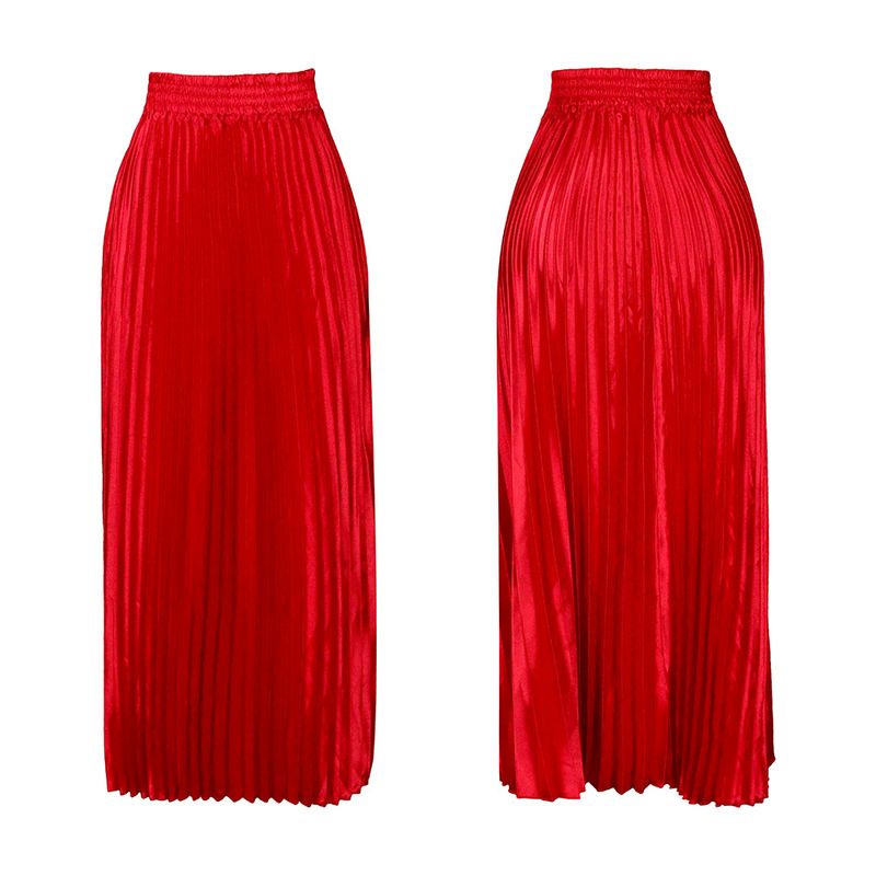 Women's Clothing Large Size Women's Wear High Waist Temperament Elegant Fashion Large Swing A Line Skirt Half length Skirt Pleated Skirt_voghion.com