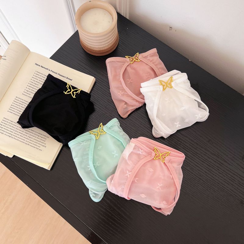 LuvBox 2025 New Foreign Trade Jacquard Lace Panties Women Sexy Hollow Out Diamond Decoration Bow Breathable Seamless Women's_voghion.com