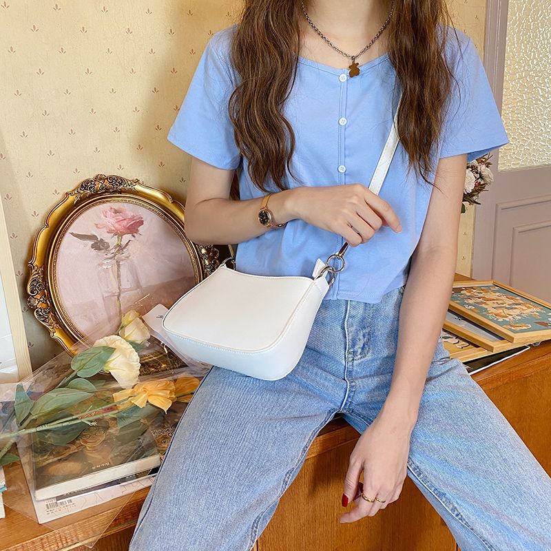 2024 Neue Methode Stick Bag Unterarm Splice Instagram Stir Fried Black Street PU One Shoulder Handtasche Damenmode_voghion.com