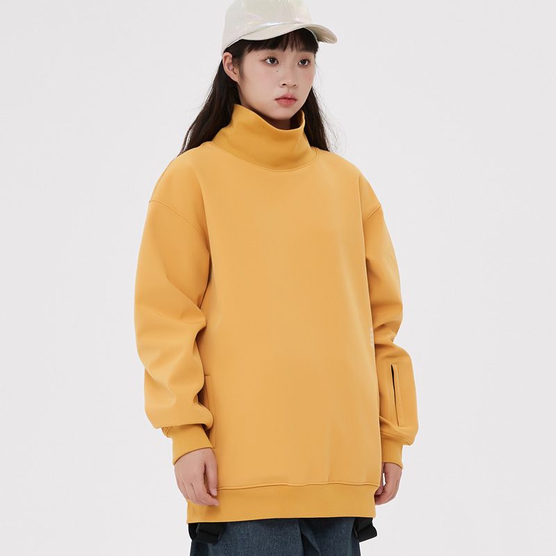 001 Felpa con cappuccio antivento impermeabile tuta da snowboard collo alto maglia da sci foderata in pile pantaloni unisex strato interno_voghion.com