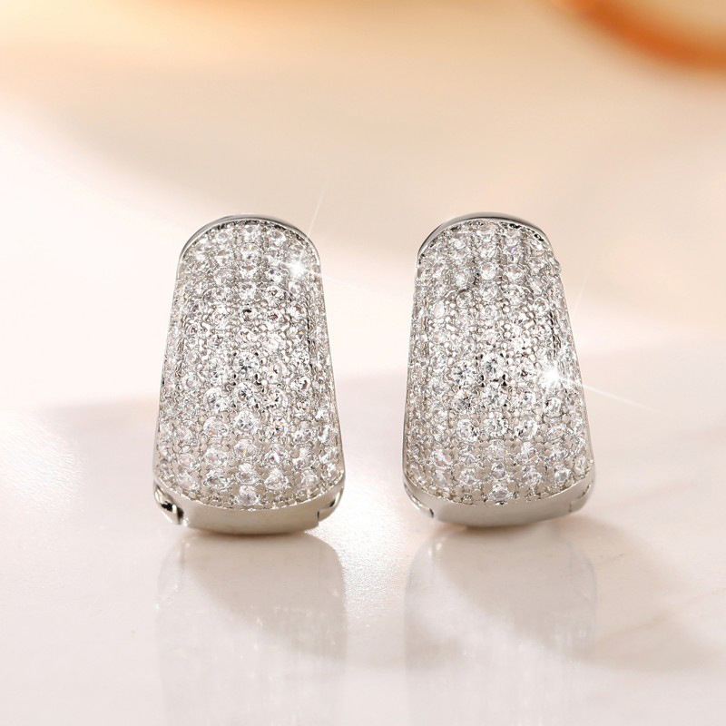 Orecchini a cerchio leggeri con diamanti incrostati, stile hip hop, da uomo e da donna, Luffian American Ear Hoops_voghion.com