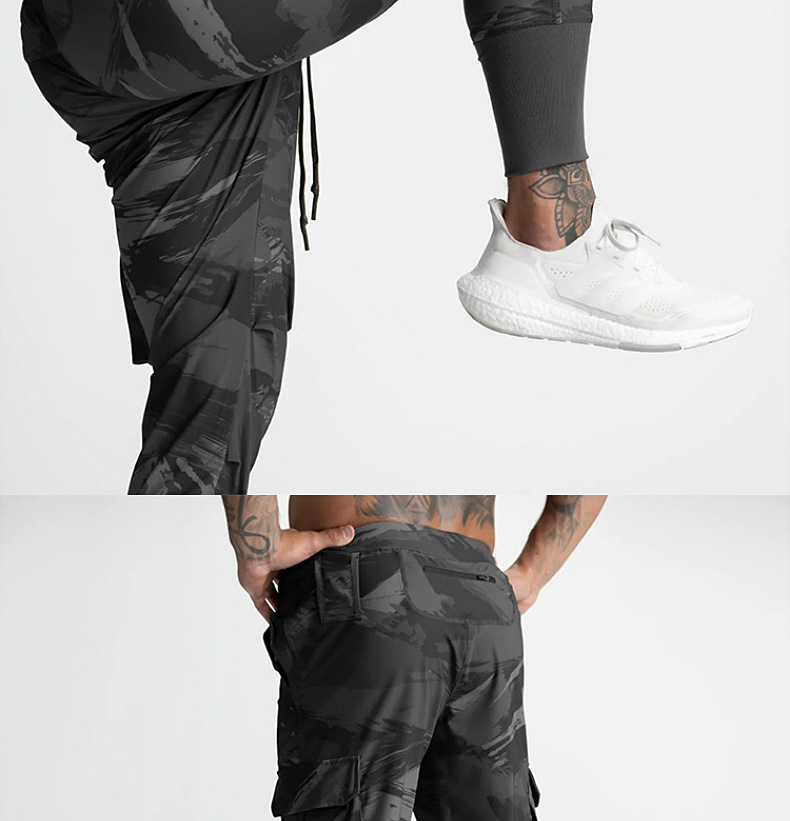 Pantaloni sportivi da palestra ad asciugatura rapida da uomo Pantaloni da corsa Tasche Pantaloni cargo da allenamento Pantaloni da jogging da allenamento Fiess Casual_voghion.com