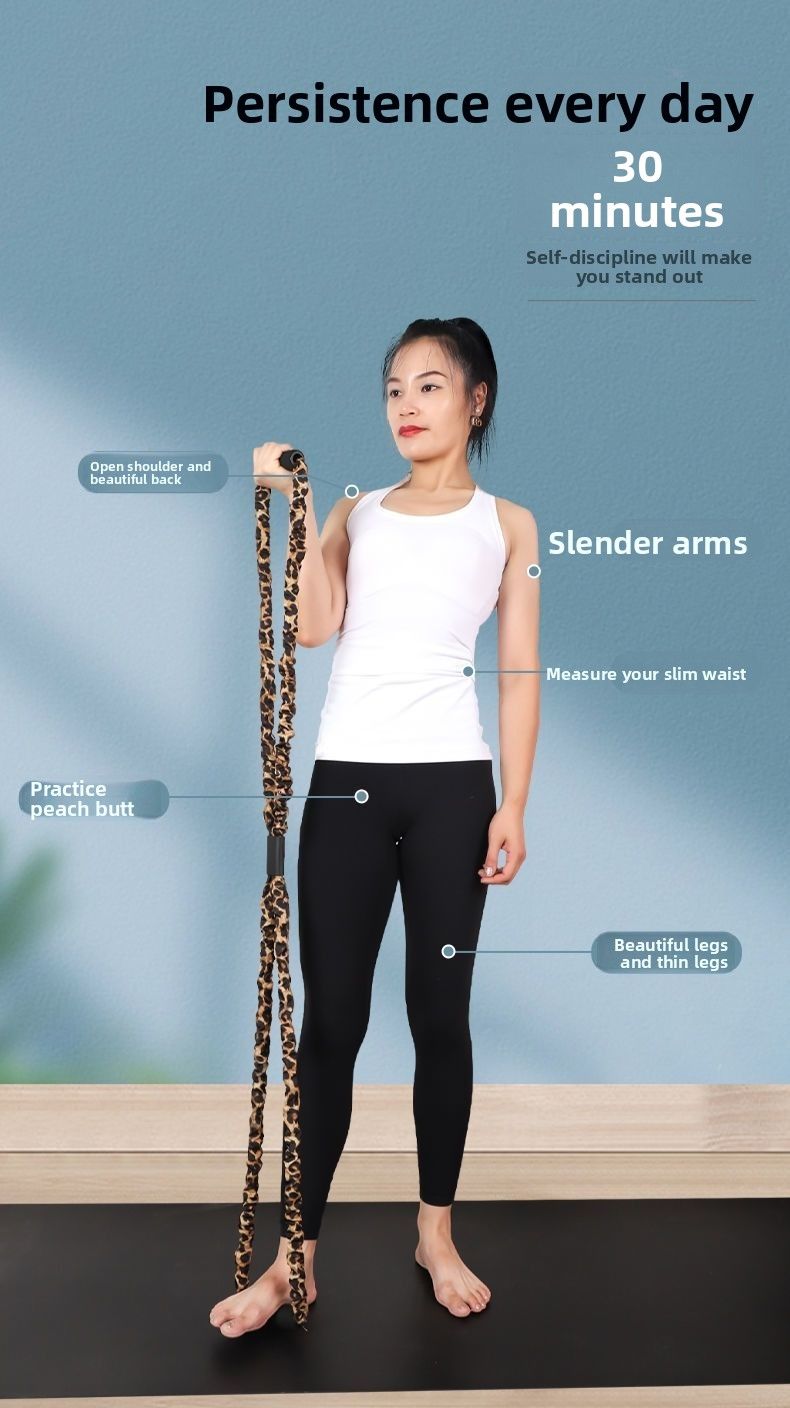 Fascia elastica per yoga a forma di 8, corda per esercizi di resistenza per la casa, per aprire le spalle, perdere peso e dimagrire le gambe._voghion.com