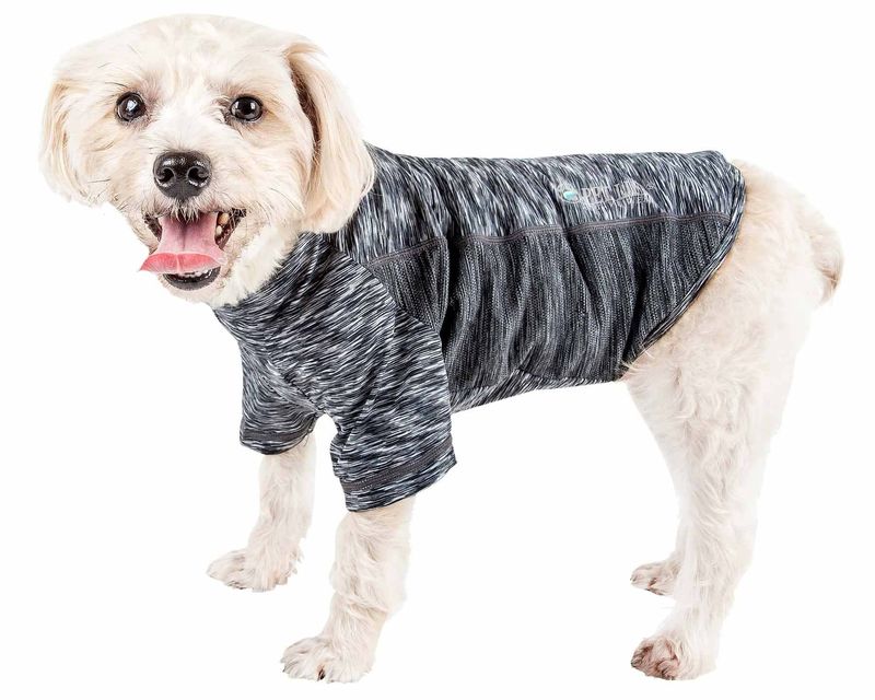 Pet Life Active 'Warf Speed' Heathered Ultra-Stretch Sporty Performance Dog T-Shirt_voghion.com
