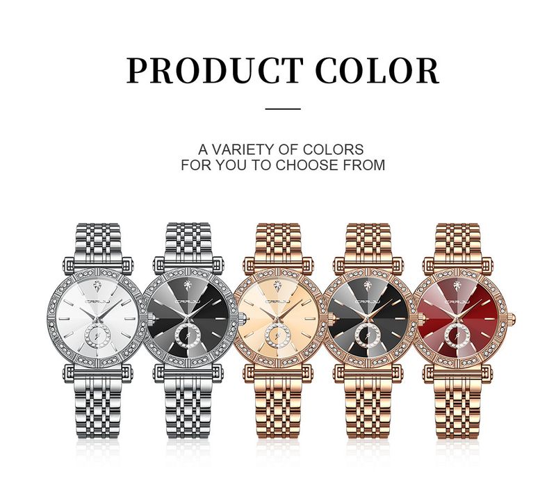 Elegante Damen-Quarzuhr mit Diamant-Akzent und Edelstahlarmband, wasserdichte modische Armbanduhr für Damen_voghion.com