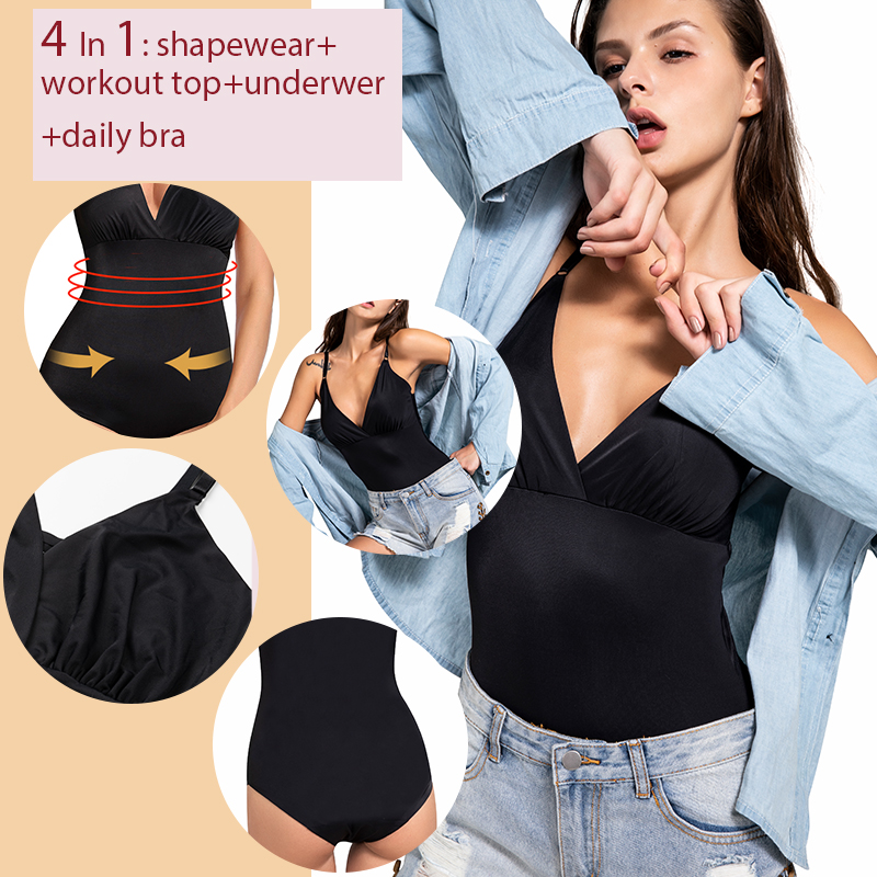 Bodysuit Shapewear Women Tummy Control Slimming Underwear Butt Lifter Push Up Thigh Abdomen Shapers Corset F_voghion.com