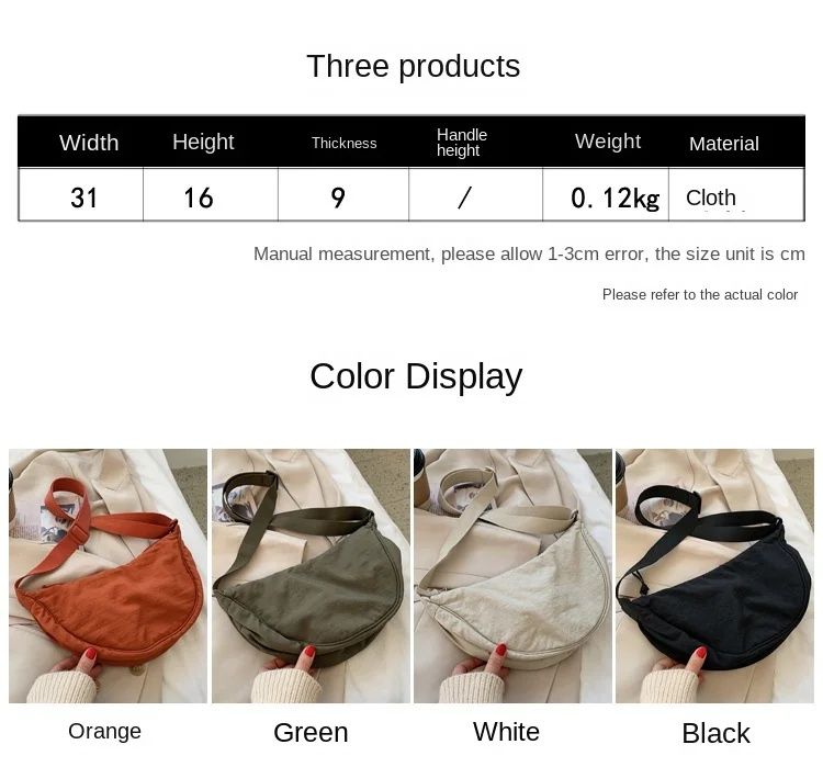 Borse a tracolla casual in nylon Hobos per donna, borse a tracolla firmate, grande capacità, borsa da viaggio per signora, borse da donna_voghion.com
