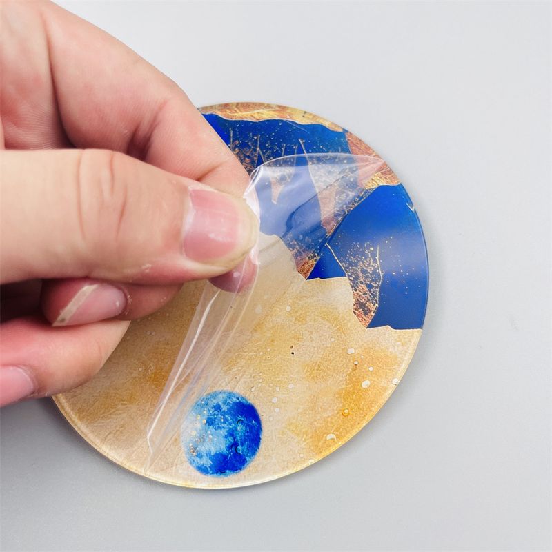 Ink Painting Acrylic Coasters - Heat-Resistant & Non-Slip Round Drink Mats (Set Of 4) - Traditional Oriental Home Decor For Tea & Coffee_voghion.com