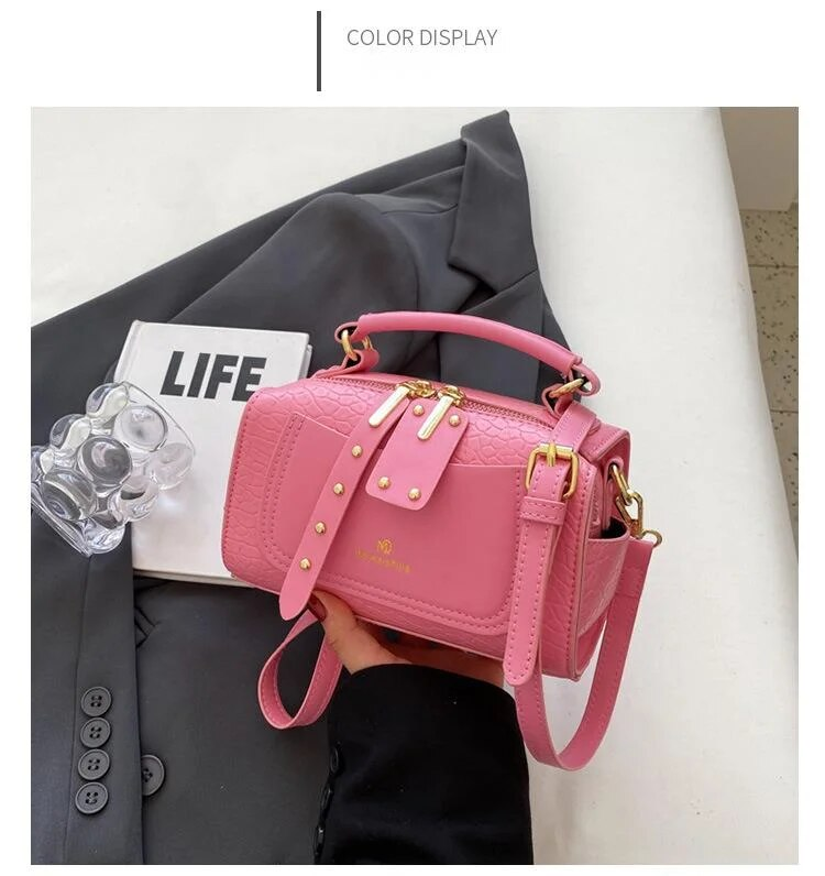 2023 Nova vroče prodajana modna ročna torba s teksturo kamnitega vzorca za ženske, preprosta majhna kvadratna torba čez telo_voghion.com