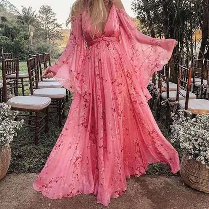 Robe trapèze dorée pour femme, jupe longue sexy, châle, robe de soirée de banquet_voghion.com