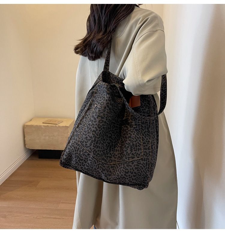 Borsa a tracolla da donna, grande capacità, borsa a tracolla alla moda leopardata, borsa tote da donna, borsa per la spesa, borsa da viaggio_voghion.com