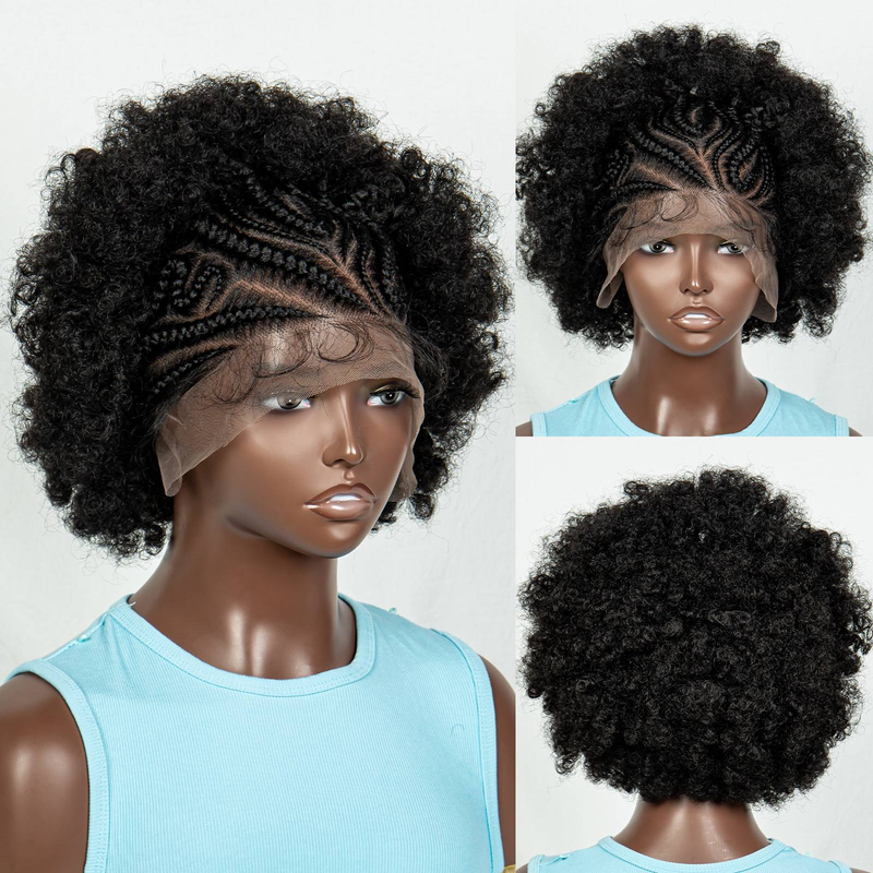 13 * 3 nėrinių afro kasų stiliaus naujas juodas sunkiosios pramonės perukas_voghion.com